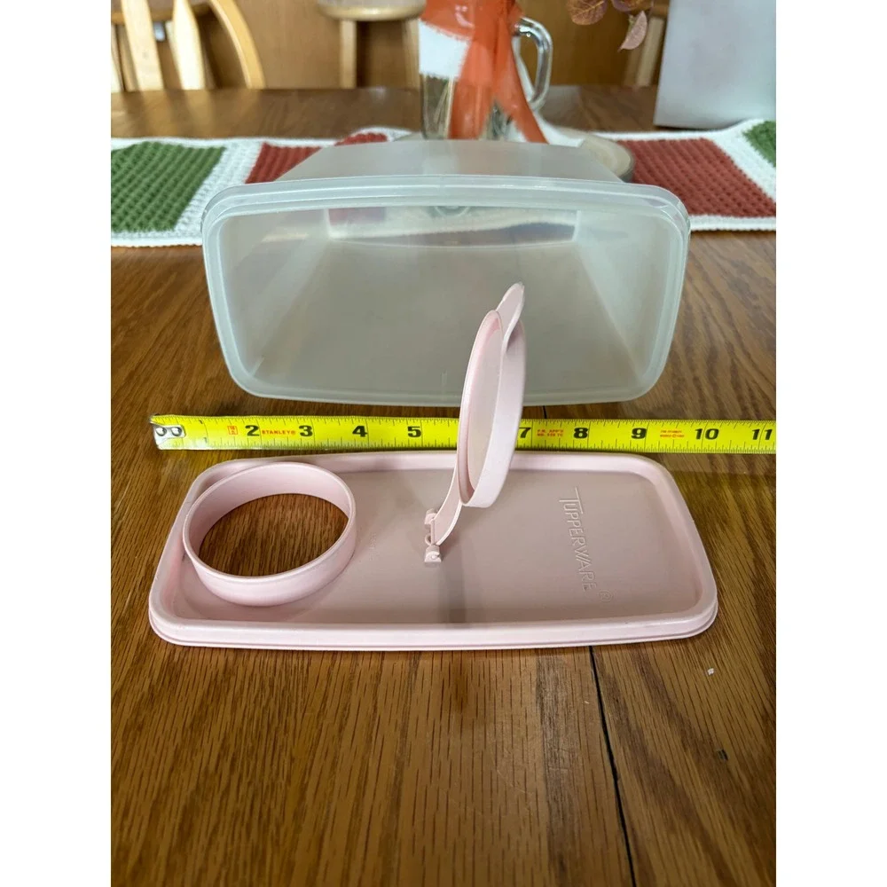 Tupperware‎ Modular Mates Super Oval 4 Clear Pink Flip Top Pour Spout Lid USA